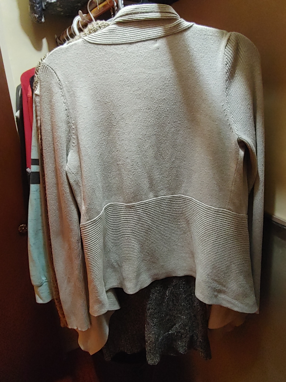 Verve Ami Beige Open-Front Ribbed Cardigan - Picture 4 of 4